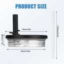 40 OZ Tumbler Flip Straw Lid for Stanley Quencher, Spill Proof Lids Replacemen, Non Spill Straw TOP Cover Replacement Accessories with Brush Black