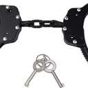 Double Lock Handcuffs, Adjustable Heavy Duty Steel Wrist Cuffs with 2 Keys & Handcuffs Holster in Police Edition Professional Grade (Black)