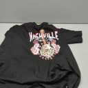 Oversized Rock Band T-Shirt Women Country Music Shirt Tops Nashville Music City T-shirt Vintage Guitar Wings Graphic Tees, M