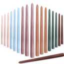 Pack of 6 Nuanchu Taper Candles 10 Inch (H) Dripless Tapered Smokeless Long Tall Unscented Dinner Candle for Household Christmas Party Wedding Home Decor Candlesticks, Long Burning (Morandi Colors), 24 Count 