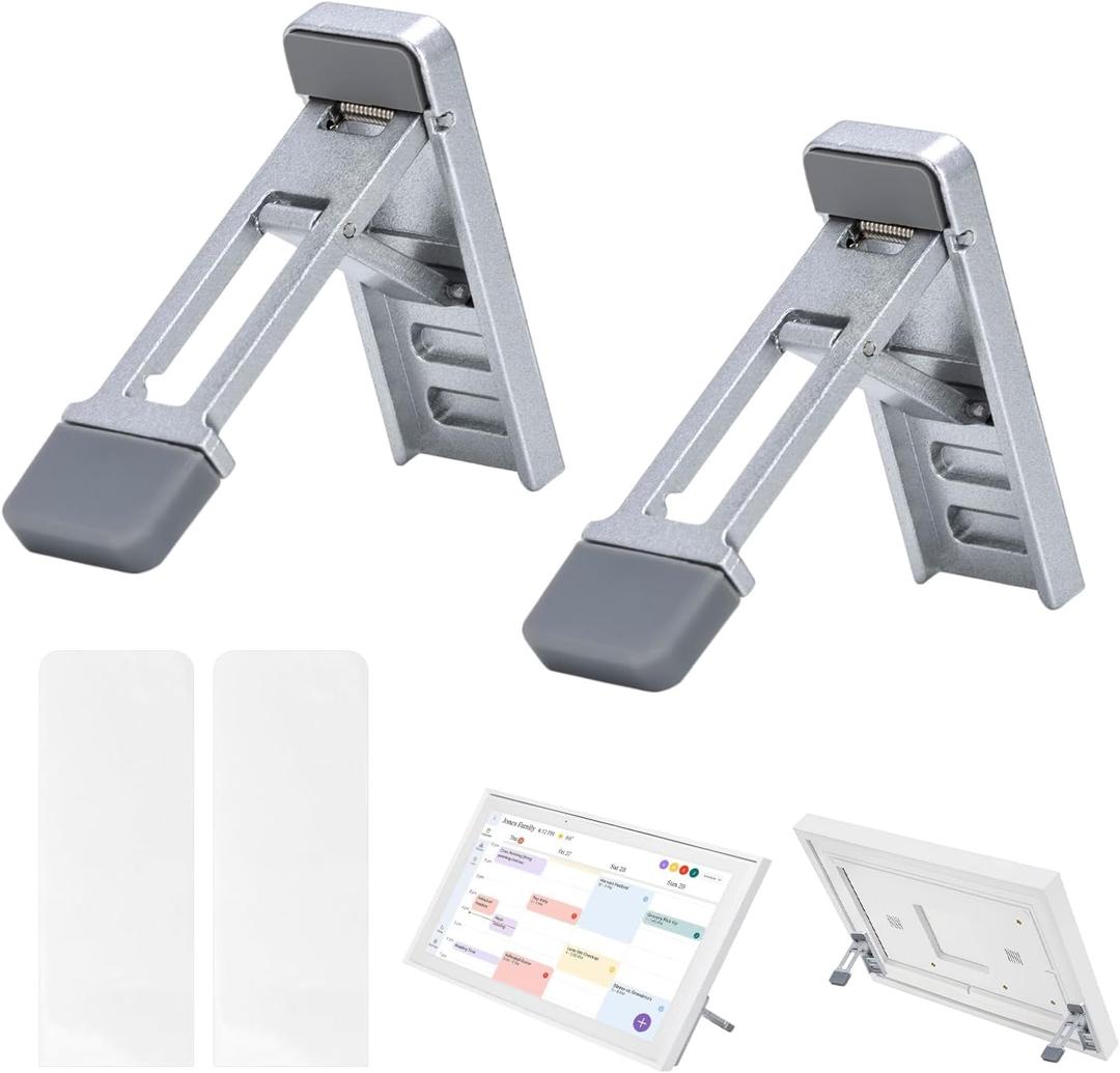Calendar Stand Compatible with Skylight 15", 1 Pair Desktop Stand for Digital Calendar, Heavy Duty Metal, 3-Level Tilt Adjustment Height, with Non-Slip Rubber Pads, Accessories for Digital Calendars
