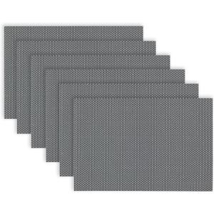 Dainty Home Washable Placemats Set of 6  12x18 Inch, Heat-Resistant, Non-Slip, Modern Table Mats for Dining, Kitchen, Family Meals  Easy to Clean, Durable (Sparkles Silver)