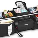 YOREPEK Heavy Duty Double Stroller Organizer for Bob Duallie, Baby Jogger City Mini GT2 and Jeep,Stroller Caddy with Detachable Cooler Bag and Handbag,Stroller Storage Attachment for Baby Accessories (Black)