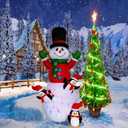 HZGDEJTG 10ft Christmas Inflatable Outdoor Decoration, Kaleidoscope Penguin Snowman Inflatable Yard Decoration with LED Lights for Indoor Outdoor Patio Garden Christmas Decoration
