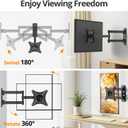IWORKBOARD Full Motion TV Monitor Wall Mount Bracket for Most 13-32 Inch LED LCD Flat Curved Screen, Max VESA 100x100mm up to 33lbs, 360 Rotation Swivel Tilt ExtensionAdjustable Articulating Arms
