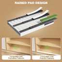 Seinloes 2 Pack Pull Out Cabinet Organizer With Raising Pad for Framed Cabinets,Expandable Width (11"-16") and Depth (17"-24"),3 Slide Rails Slide Out Drawers with Handle,No-Drill Roll Out Shelf,White