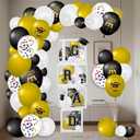 114 Pcs White Graduation Decorations Class of 2026, Balloons Arch Kit 4 Boxes Set Party Supplies Backdrop with So Proud of You Letters 4 Lighted Strings