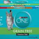 Purina ONE Grain Free Pate Wet Cat Food Variety Pack, 24 Pack 3 oz Cans Grain free, beef, chicken, and whitefish pate recipes made with no artificial colors, flavors or preservatives for adult cats, BBD 03/2028