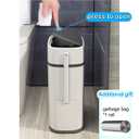 3.7 Gallons Bathroom Trash Can and Toilet Brush Set, 14 Liter Slim Trash Can with Toilet Brush Holder Set for RV, Black lid