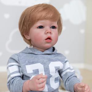 Angelbaby Realistic Big Reborn Toddler Dolls Boy 30inch Lifelike Silicone Baby Doll Soft Weighted Body Babies Mouth Open Look Real 12M Year Old Child Doll