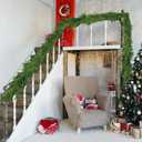 1 Pcs Artificial Norfolk Pine Garlands Christmas, 6 FT Dense Real Touch Winter Pine Garland Ornament, Green Artificial Greenery Garland for Table, Mantle, Wall, Indoor, Outdoor Christmas Decorations