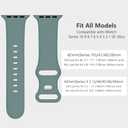 Sport Band Compatible with Apple Watch Band 44mm 45mm 46mm 40mm 42mm 38mm 41mm 49mm, Soft Silicone Waterproof Replacement Strap for iWatch Watch Series 11 10 9 8 7 6 5 4 3 2 1 SE Ultra Women Men (Pine Green)