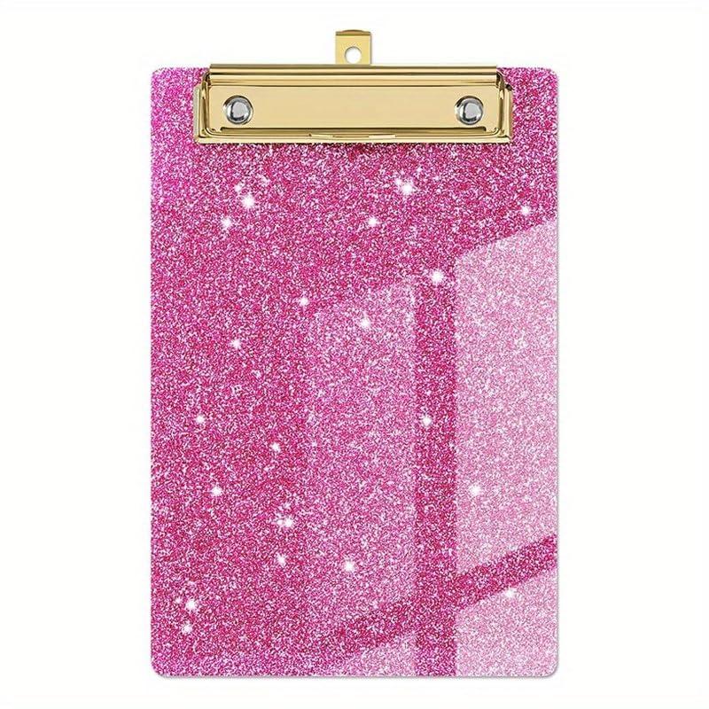 1 Piece Glitter Acrylic Office File Clipboard Student Supplies, Meeting Minutes, Doctor Nurse Writing Pad Pad - Perfect for File Storage and Office Supplies, Pack Of 7