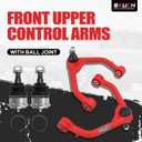 2-4" Lift Front Upper Control Arm for 2009-2024 Ram 1500/Classic, PU Bushings, 2 Replacement Ball Joints, Wrinkle Red