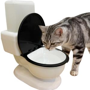Cat Water Dispenser,Funny Toilet Shaped Pet Gravity Bowl, Automatic Flow No Electricity Needed with Healthy Pets Water Station for Cats and Small/Medium Dog