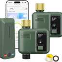 WiFi Water Timer for Garden Hose, 2 Pc Smart Sprinkler Controller with 984ft RF Range, Smart Lawn Watering System Irrigation Timer, APP/Voice Control, Rain Delay, Manual Irrigation (Brass Inlet)