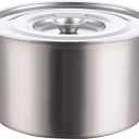 Stainless Steel Seasoning Box, 7in/18cm Stock Pot with Lid Small Cooking Pot for Soup Kitchen Condiment Storage