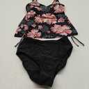 Aleumdr Womens Tankini Top Only Ruched Tummy Control Bathing Suit Top Modest Swim Tank Top No Bottom (Small, Floral Black)