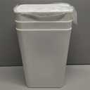 N. NETDOT 3 Pack 10L / 2.6 Gallon Small Trash Can with Lid, Bathroom Garbage Can with Pop-Up Lid, Waste Basket for Bathroom, Kitchen, Bedroom, Powder Room, Craft Room, Office, College (Off White)