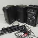 Pyle PA Speaker DJ Mixer Bundle - 300 W Portable Wireless Bluetooth Sound System w/ USB SD XLR 1/4" RCA Inputs - Dual Speaker, Mixer, Microphone, Stand, Cable - Home/Outdoor Party - PPHP28AMX,Black