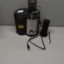 Qcen Juicer Machine, 800W Centrifugal Juicer Extractor with Wide Mouth 3 Feed Chute for Fruit Vegetable, Easy to Clean, Stainless Steel, BPA-free (Black)