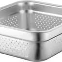 Thick Stainless Steel Colander Basin for Washing Vegetables and Fruits Large Capacity Kitchen Drainage Basin with Easy Drain Washing Tool (29.00X29.00X12.50CM, Silver)