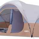 UNP Camping Tent 10-Person-Family Tents, Parties, Music Festival Tent, Big, Easy Up, 5 Large Mesh Windows, Double Layer, 2 Room, Waterproof, Weather Resistant, 18ft x 9ft x78in (Khaki Brown)