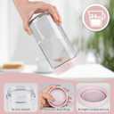SHOWIN Overnight Oats Containers with Lids, 24oz Glass Jars with Lids 2 pcs, Pink, Wide Mouth Mason jars for Salad, Yogurt, Snacks, Meal Prep