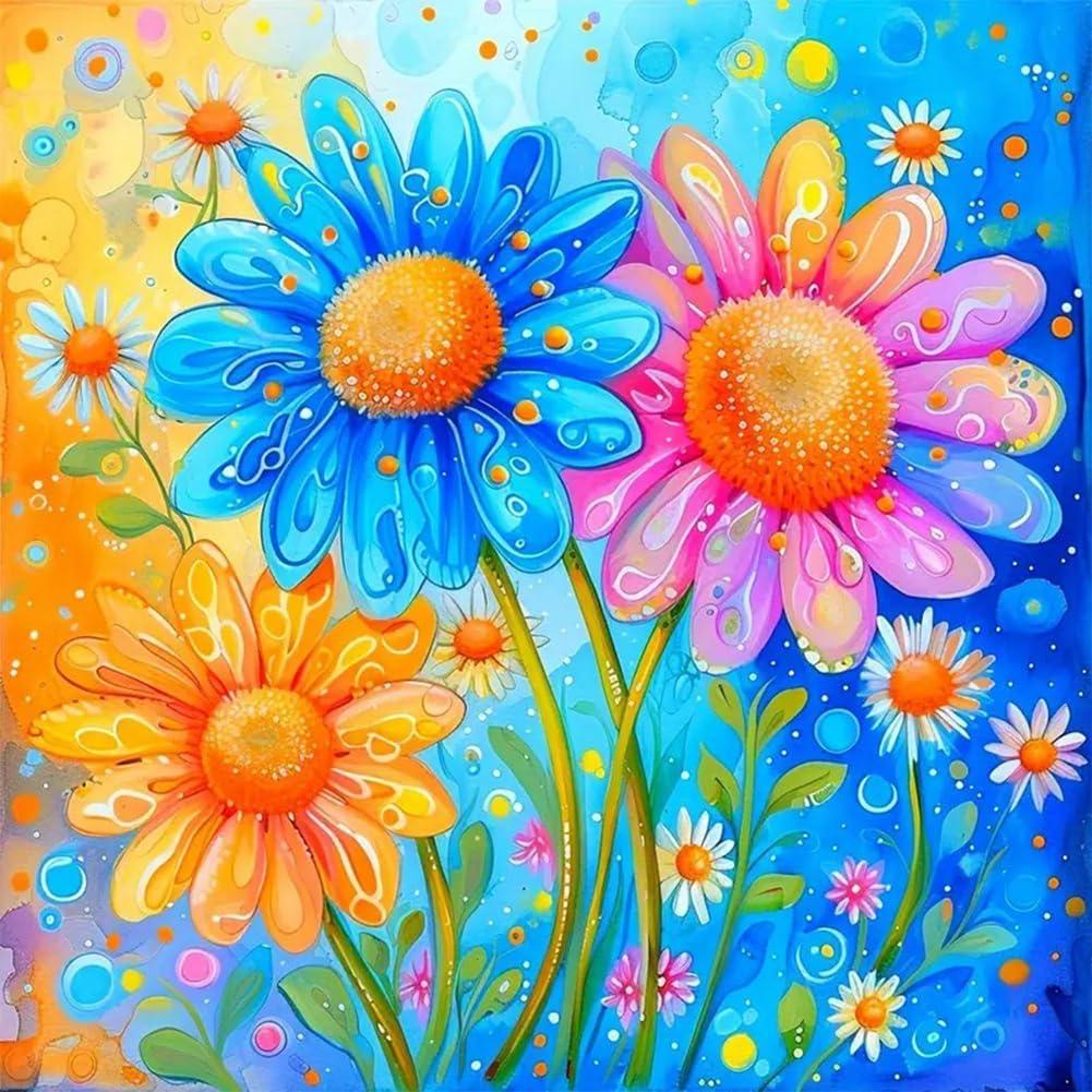 Acudotr Flower Diamond Painting Kits for Adults, 5D DIY Diamond Art Kits for Beginners, Full Drill Diamond Painting Kits for Home Wall Decor, 12x12 Inch