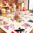 Bolacrom Kids Rugs for Playroom Educational Rug for Learn The ABC Alphabet, Soft Machine Washable Non-Slip Cute Carpet for Classroom Toddler Nursery Kids Room Decor Mat