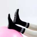 3 x Non-Slip Pilates Socks for Women with Grips  Barre, Yoga, Workout, Studio Grip Socks  Toeless, Breathable, Anti-Skid (One Size, Black)