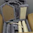 Xin Three Layer Cat Tree with Cat Condo and Two Hammocks,Grey (Small)