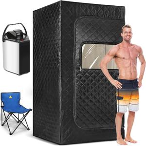 Portable Sauna, Personal Sauna for Home,Steam Sauna,Sauna Box Sauna Tent with 3L Steamer, UV Atomization, Cycling Timer and 9 Levels,72''X36''X36''- Black