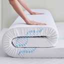 BDEUS 2 Inch Memory Foam Mattress Topper Twin XL Size for College Dorm Room, Soft Mattress Pad for Skin-Hydrating & Back Pain Relief, CertiPUR-US Certified