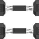 HANDBODE Hex Rubber Dumbbells, Non-Slip Handle Design for Secure & Comfortable Grip, Hand Weights for Strength Training and Home Gym/ Pair of 5 LB