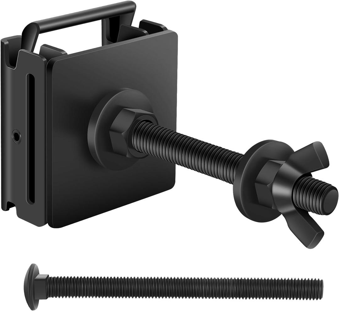 E Track Spare Tire Holder Mount, Upgraded E-Track Double Fittings Spare Wheel Carrier for Enclosed Trailers, Garages, Truck, Warehouse and Semis, Etrack Rail Accessories for E Track System (Black-1 Pack)