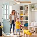 52 Inch Flush Mount Ceiling Fans with Lights, Low Profile Smart Ceiling Fan, Alexa & Remote Control, High CFM Reversible BLDC, White Natural Wood 3 Blade Indoor Outdoor Ceiling Fans for Bedroom Patios