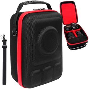 MeloSync Hard Camera Case for DSLR/Mirrorless Cameras Compatible with Sony, Nikon, Canon, Pentax & More - with 2 Dividers, Mesh Pocket for Charger/Cables/Cards/Lens Accessories,Shoulder Strap Included