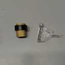 PANALI Floor Door Stop,1-1/2" Length 1-3/5"Height Cylindrical Floor Mount Door Stopper, Solid Heavy-Duty Brass Door Holder for Wall Protector, Brass Doorstop 1Pack,Brushed Brass