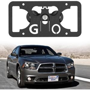 Heavy Duty Front License Plate Bracket Compatible with Dodge Challenger/Charger/Durango/Grand Cherokee, Anti-Theft No Drill Front Grille License Plate Holder Replacement Frames Accessories