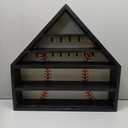 CroBlissful 19" Baseball Holder Display Case Wooden Baseball Ring Holder Championship Ring Trophy Display Shelf for Balls, Medals, Memorabilia