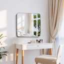 CILIBER Beveled Mirror, 24x48 Rectangle Bathroom Mirror Rounded Corner, 3mm Tempered Glass Frameless Vanity Mirror with Beveled Edge for Over Sink, Bedroom, Entryway, Vertical or Horizontal