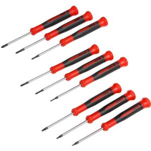 EFFICERE 9-Piece Precision Screwdriver Set | Phillips #0, #00, #000 | Flat 1.5mm, 2.0mm, 2.5mm | Torx T5, T6, T7 | Durable Chrome Vanadium Steel Shaft, Magnetic Tip, Ergonomic Grip, and Swivel End Cap
