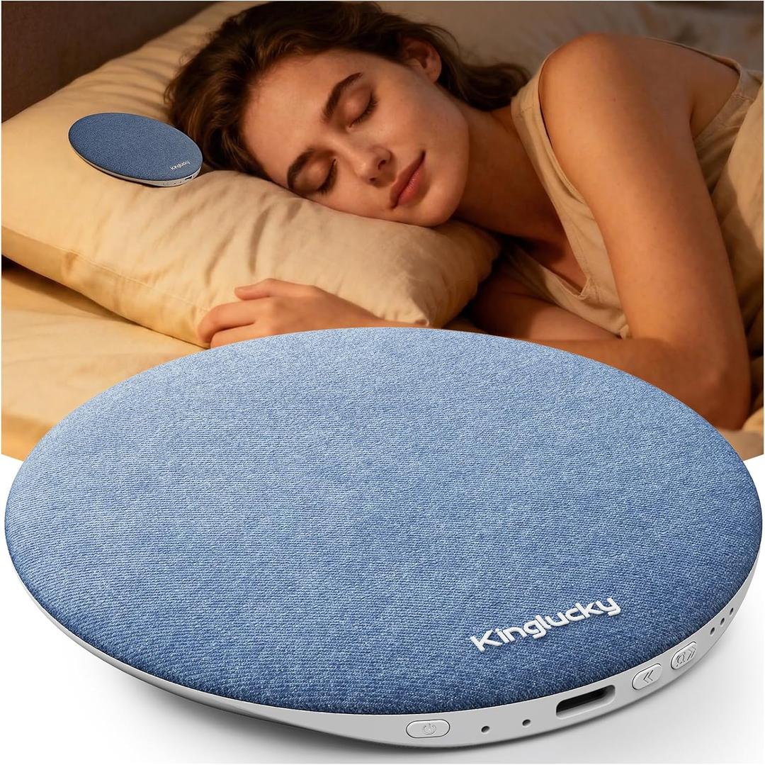 Kinglucky Pillow Speaker for Sleeping, Ultra-Thin Bluetooth 6.0 Under Pillow White Noise Sound Machine for Side Sleepers, Auto Shut-Off, Rechargeable, Couples Shared Bed, Travel Portable, Blue