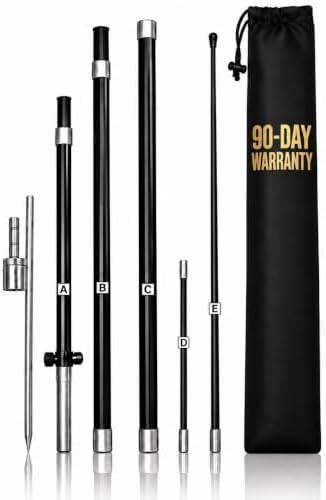 Feather Flag Pole Kit 15ft Tall 1 Pack Fits 8-9ft & 11-12ft Feather Flags Only, 100% Fiberglass Flag Pole with Heavy Duty Ground Spike for Business Flags, Swooper Flags & Feather Banners