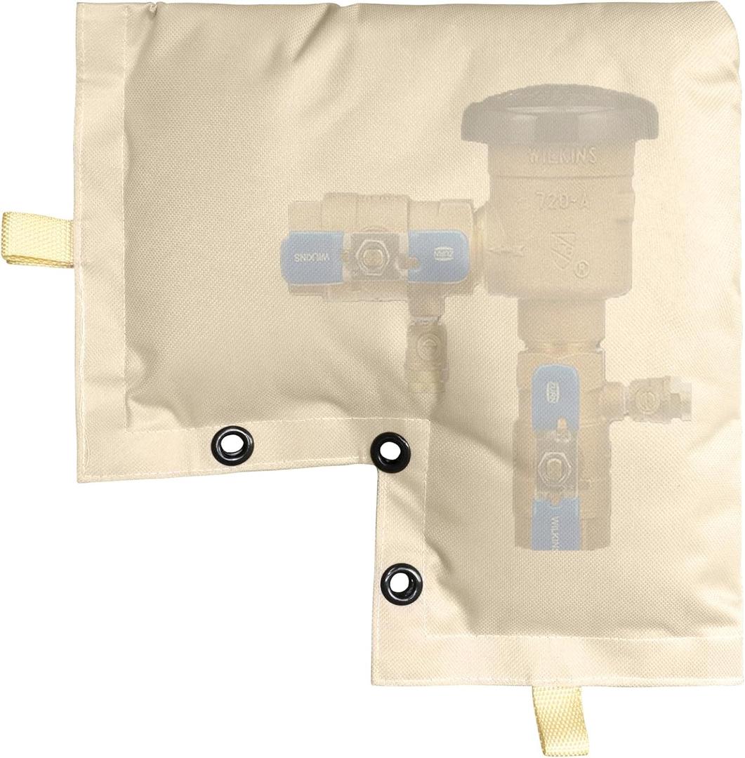 Backflow Preventer Cover Insulated Pouch,Pressure Vacuum Breaker Cover,Winter Water Well PumpSprinkler Valve Insulation,Withstand harsh weatherheavy snow and intense sun (White, 13" x 12")
