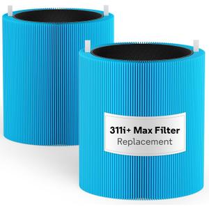 Leemone 2 Pack Blue Pure 311i+ Max AllergenBlock Filter Compatible with Blue Pure 311i+ Max Air Purifier, Activated Carbon Filter