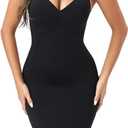 Ellareese Strapless Slip Shapewear Slip Dress for Women Under Dress Shapewear Women's Full slips Tummy Control (Large, Black)
