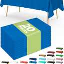 Pureegg Plastic Table Cloth Disposable 20 Pack, 54 x 108 Inch Table Cloths, Graduation Decorations Class of 2026, Graduation Party Tablecloths, Rectangle, Plastic Cover, Leakproof & Sturdy, Blue