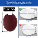 Toilet Seat, Solid Wood, Pine Wood, Matte Finish, Vintage Red Mahogany, PIKLiDS (Elongated)